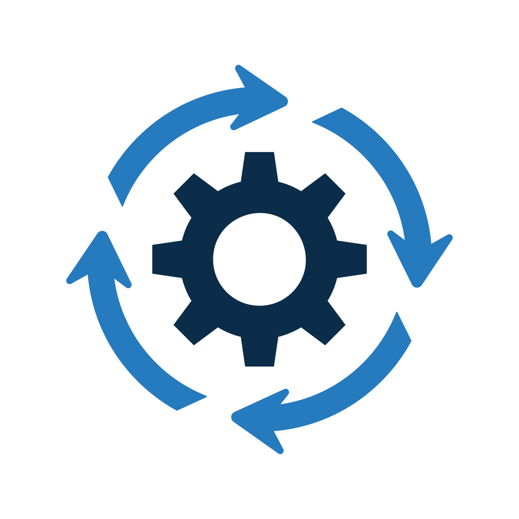Executing, management, processing icon.